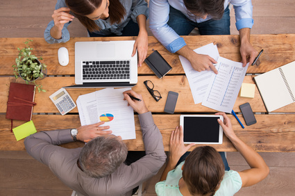 Business people working on desk