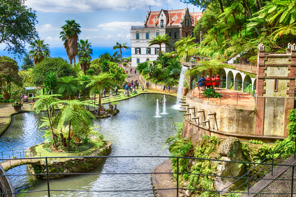 Scenic of Monte Palace Tropical Garden. Funchal, Madeira Island, Portugal