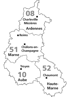 Carte Champagne Ardenne - Accessibilité aéroport Vatry XCR Airport